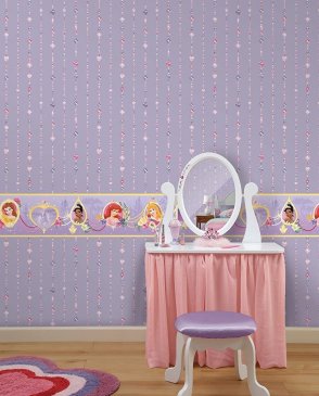 Обои бордюр детские для девочек фиолетовые Disney DK5955BD изображение 1