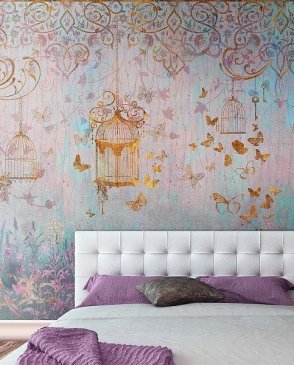 Фрески с бабочками, насекомыми для спальни New Art RE199-COL2 изображение 1