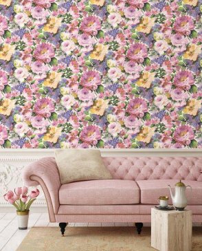 Обои Chelsea Decor Wallpapers с акварельными цветами для спальни Roma CD003117 изображение 1