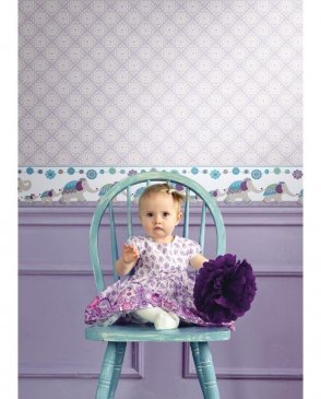 Обои бордюр для детской фиолетовые Waverly Kids WK6897BD изображение 1