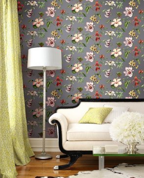 Обои Jaima Brown с цветами для спальни Charleston Home JB50106 изображение 1