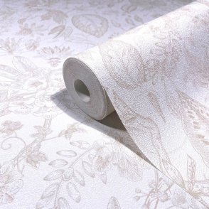 Обои Loymina, Marburg, Aura в полоску, с геометрическим рисунком, с ромбами, с цветами зеленые, голубые, белые Gloockler Pompoos Provence 35615 изображение 3