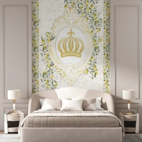 Обои Loymina, Marburg, Aura в полоску, с геометрическим рисунком, с ромбами, с цветами зеленые, голубые, белые Gloockler Pompoos Provence 35615 изображение 1