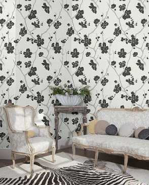 Обои Tiffany Designs с листьями для спальни Royal Linen 3300041 изображение 2