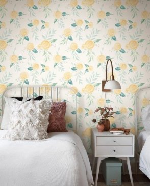 Обои с акварельными цветами для спальни Magnolia Home 3 MK1127 изображение 1