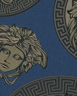 Обои с медальонами синие Versace 5 38611-3 изображение 2