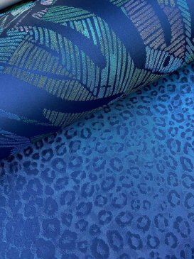 Обои с листьями синие с текстильным покрытием Amazon River AR6604 изображение 2