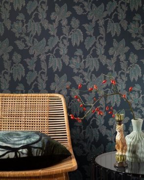 Обои с листьями для гостиной с текстильным покрытием Letizia 087184 изображение 2