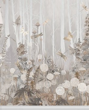 Фрески с листьями серые Art Fabric OFA1325-COL5 изображение 1