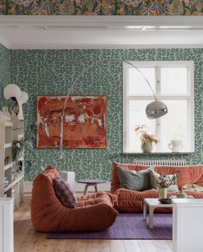Шведские Обои для гостиной зеленые Swedish Designers 2080 изображение 1