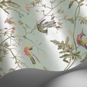 Английские Обои с птицами Hummingbirds Cream 124-1007 изображение 2