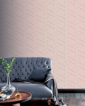 Обои Arthouse рулонные розовые Geometrics Checks n Stripes 695500 изображение 2