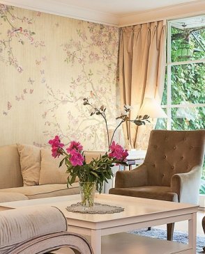 Фрески для гостиной розовые Botanika aff-721-vel-458 изображение 1