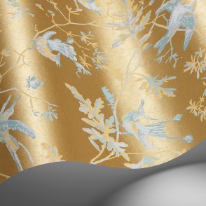 Обои флизелиновые золотые Hummingbirds Cream 124-1006 изображение 4