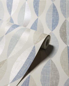 Обои на бумажной основе синие Geometrics Checks n Stripes 907506 изображение 1