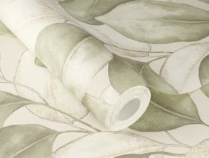 Обои A.S. Creation, Rasch, Zambaiti Parati, Little Greene с листьями зеленые, синие Florentine Incanto 977721 изображение 2