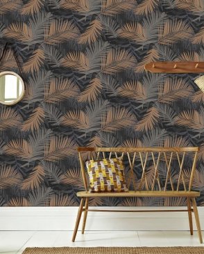 Обои Chelsea Decor Wallpapers для спальни черные Vermeil 104263 изображение 1