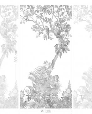 Фрески с листьями серые Art Fabric Ткани FA1957-COL5 изображение 2