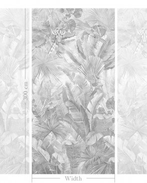 Фрески с листьями серые Art Fabric Ткани FA1961-COL5 изображение 1