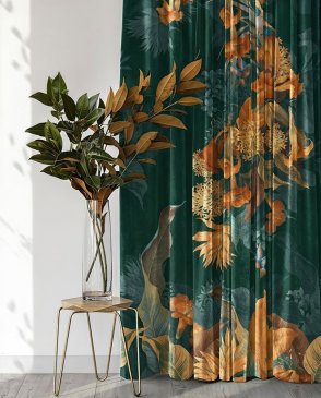 Фрески с листьями оранжевые Art Fabric Ткани FA1962-COL5 изображение 1