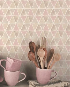Обои с геометрическим рисунком розовые Creative Kitchens CK36636 изображение 1