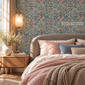 Обои голубые Colours of Morris MOW0175-03 изображение 2