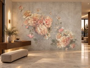 Фрески с акварельными цветами серые New Art RE190-COL2 изображение 3