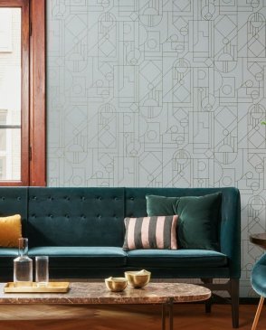 Обои HOOKEDONWALLS с геометрическим рисунком для гостиной Tinted Tiles 29013 изображение 2